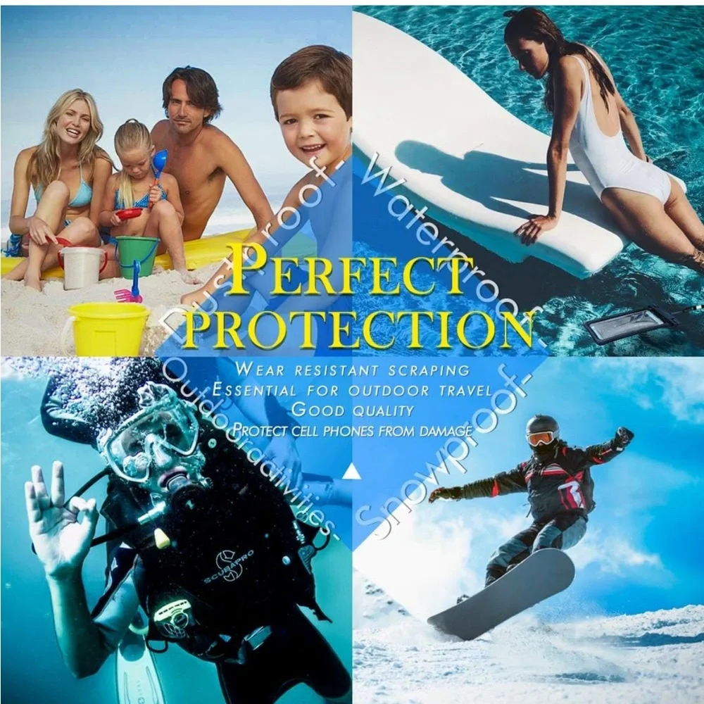 Homearda IPX8 Universal Waterproof Phone📱TPU Clear Dry Bag Case